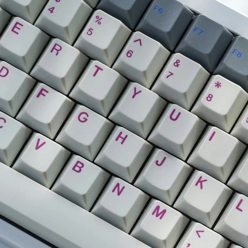 EnjoyPBT ABS Doubleshot Mechanical Keyboard Keycaps Set (165 keys) - Gray & White - أكسسوار لوحة مفاتيح